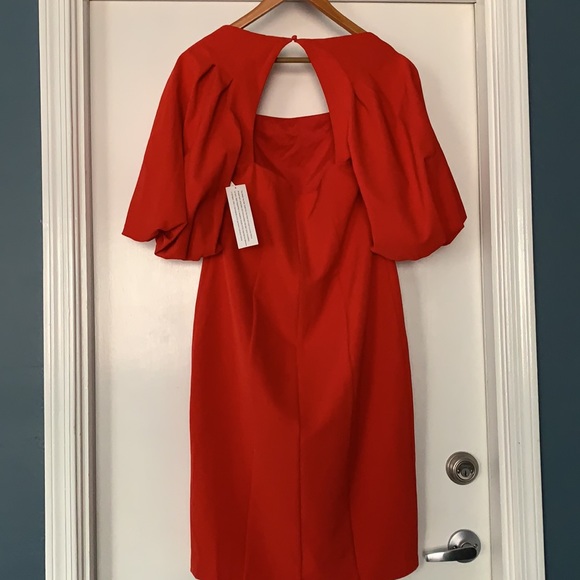 Aidan Mattox Exaggerate Puff-Sleeve Cocktail Dress - Picture 5 of 14